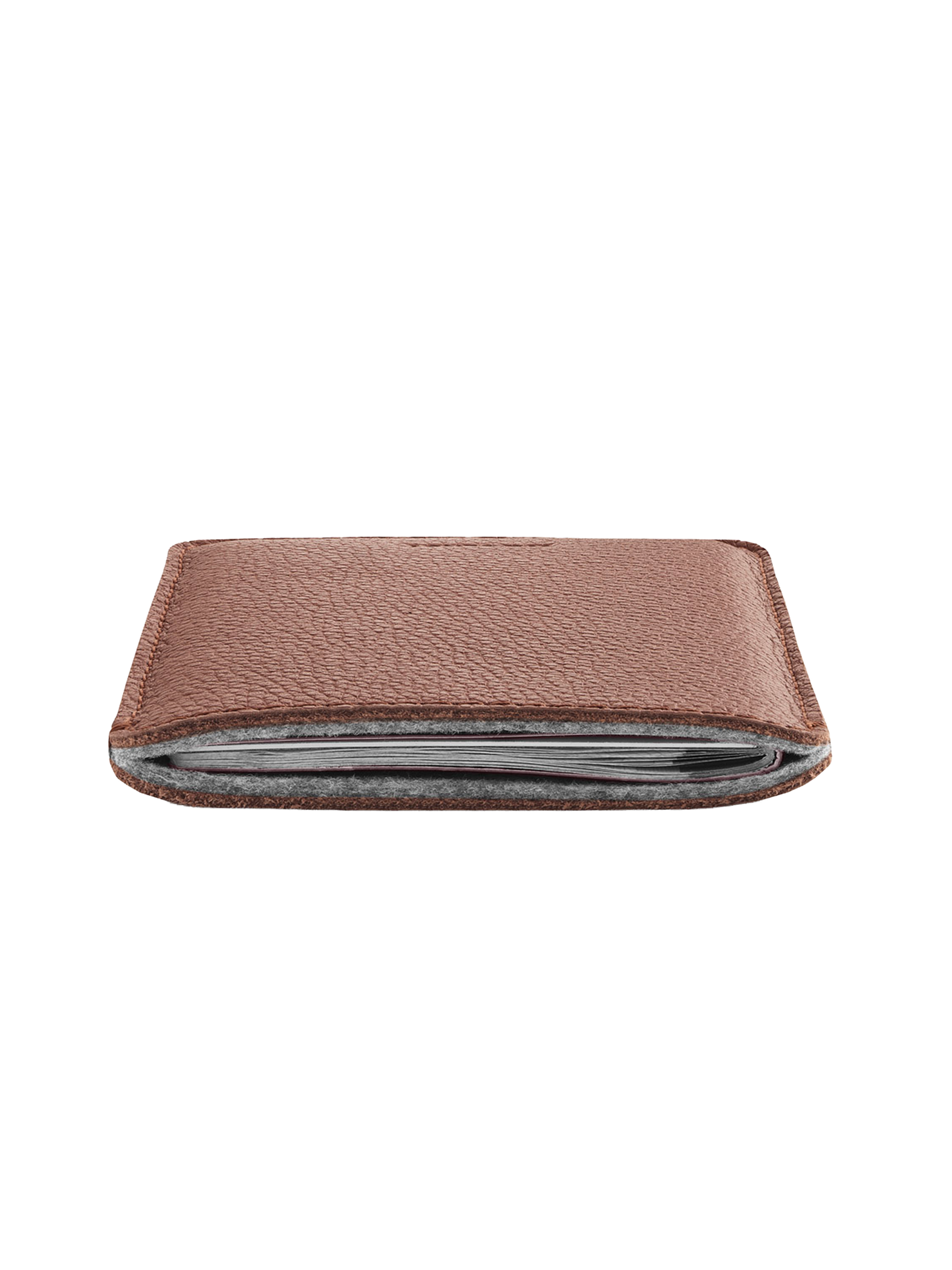 Woolnut Leather Sleeve for Passport - Cognac