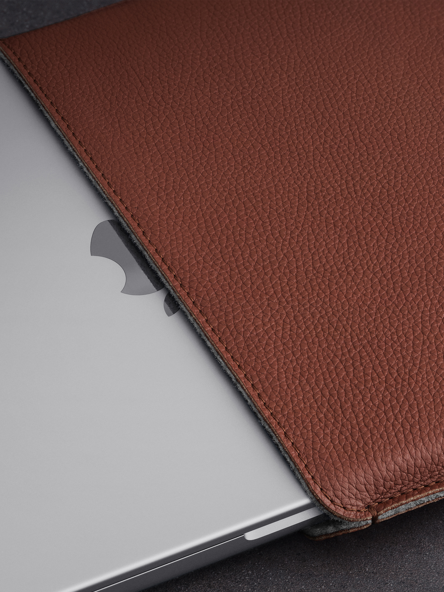 Woolnut Leather Sleeve for 15" MacBook Air - Cognac