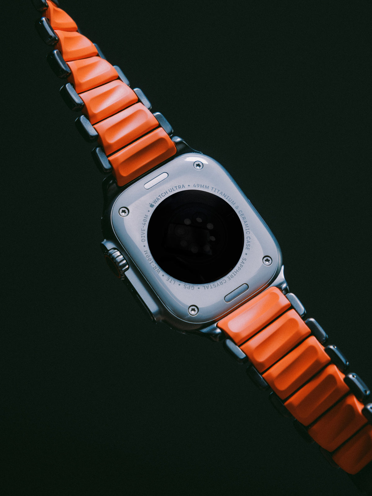 Nomad Stratos Band - 49mm - Natural Titanium - Ultra Orange