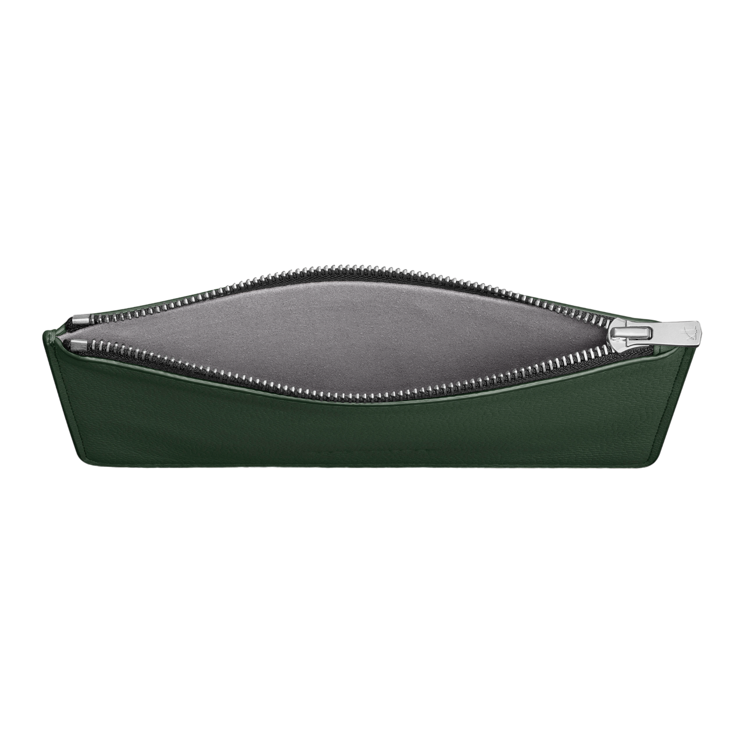 Woolnut Flat Leather Pouch - Green