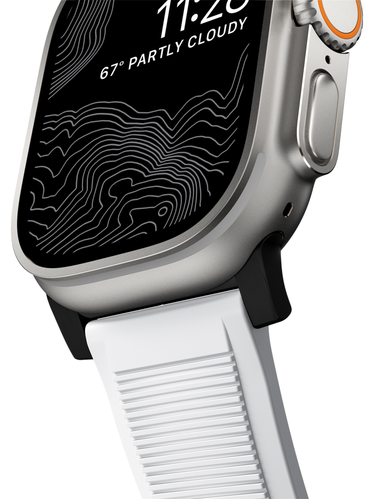 Nomad Rugged Band - 46/49mm - White - Black Hardware - Limited Edition