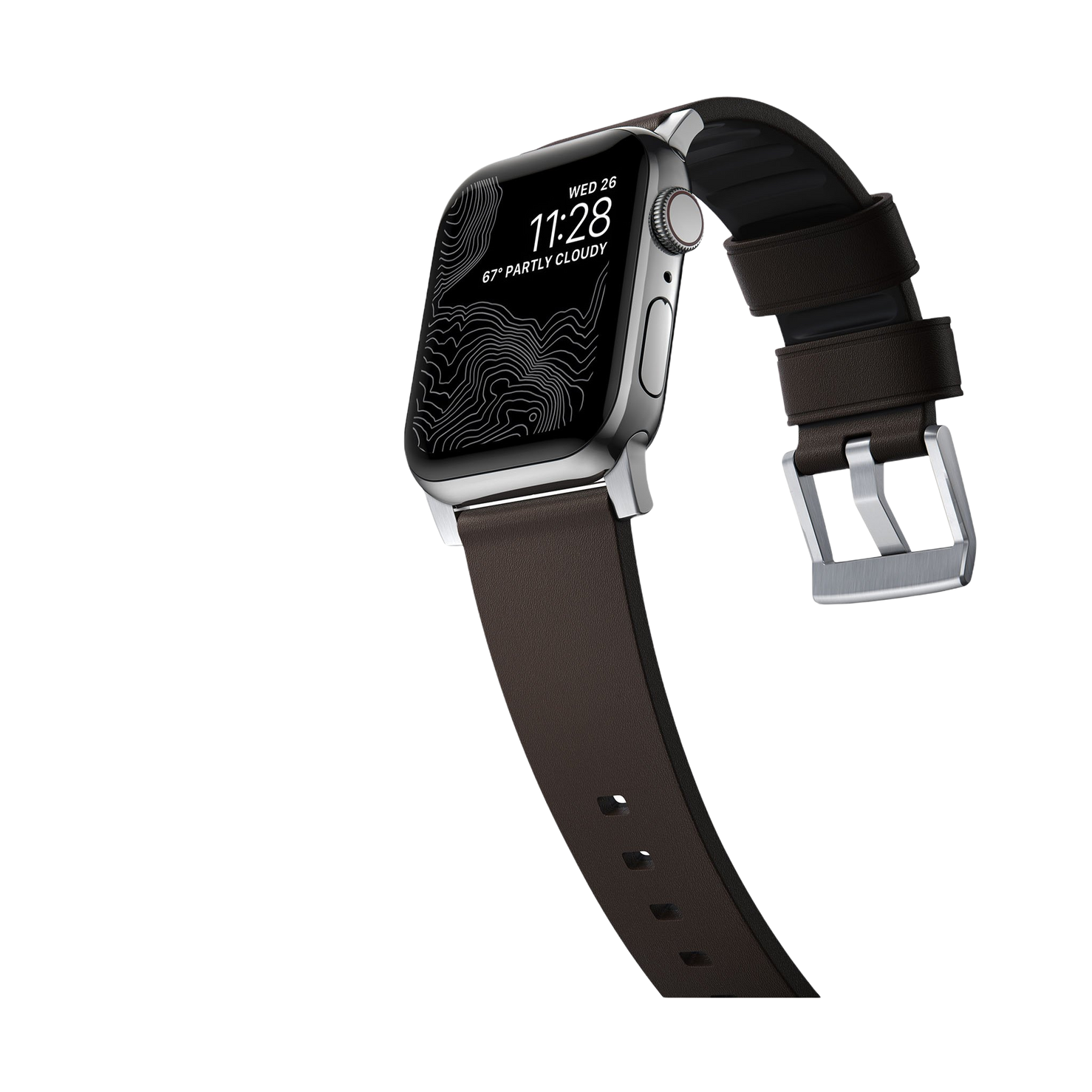 Nomad Active Band Pro - 46/49mm - Silver Hardware - Brown