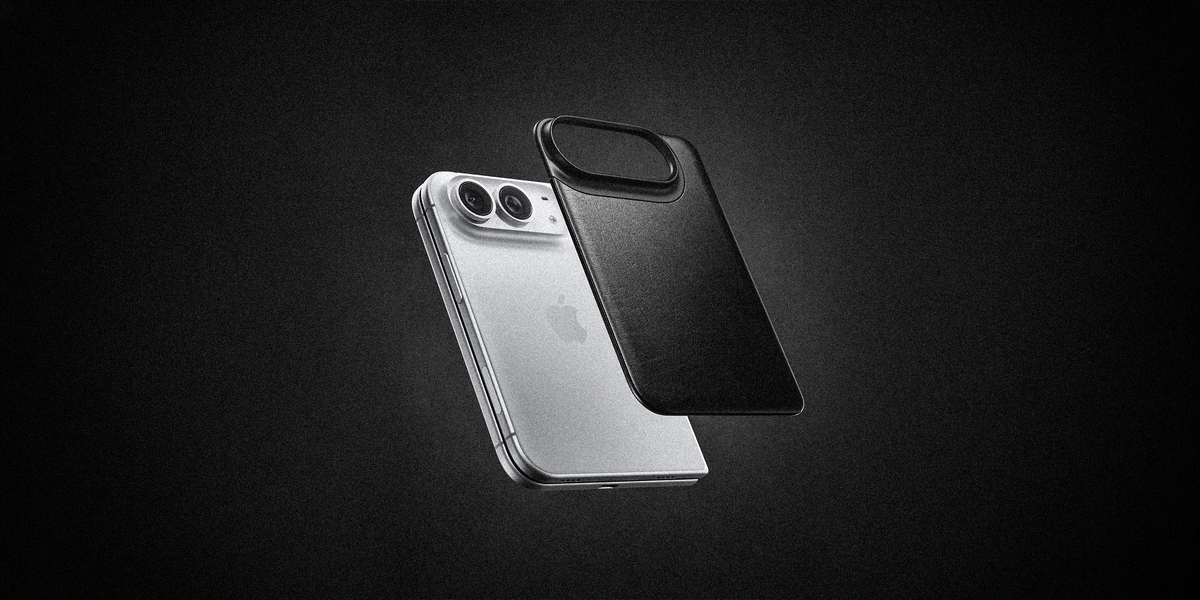 Nomad Magnetic Back with Horween Leather for iPhone Duo - Black