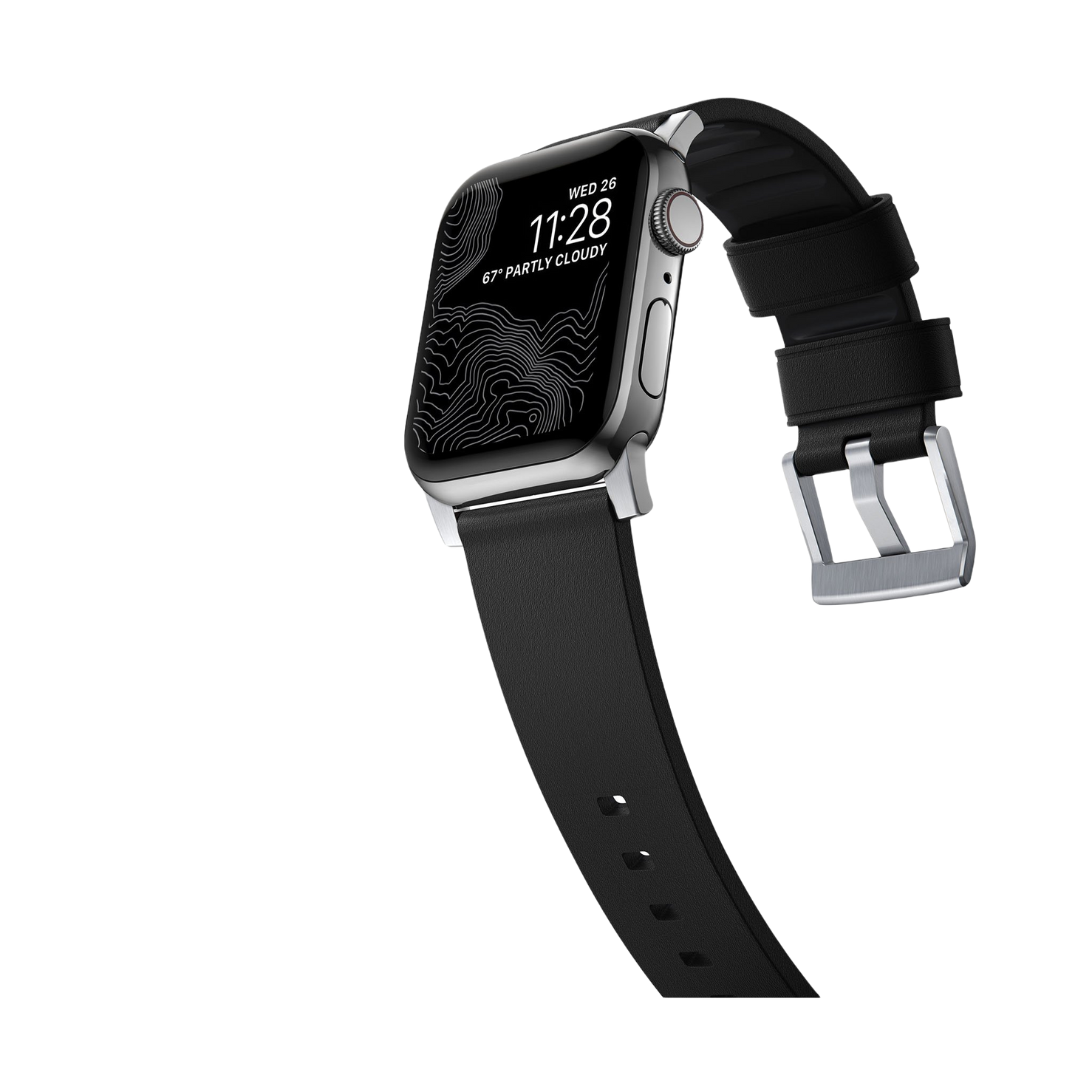 Nomad Active Band Pro - 46/49mm - Silver Hardware - Black