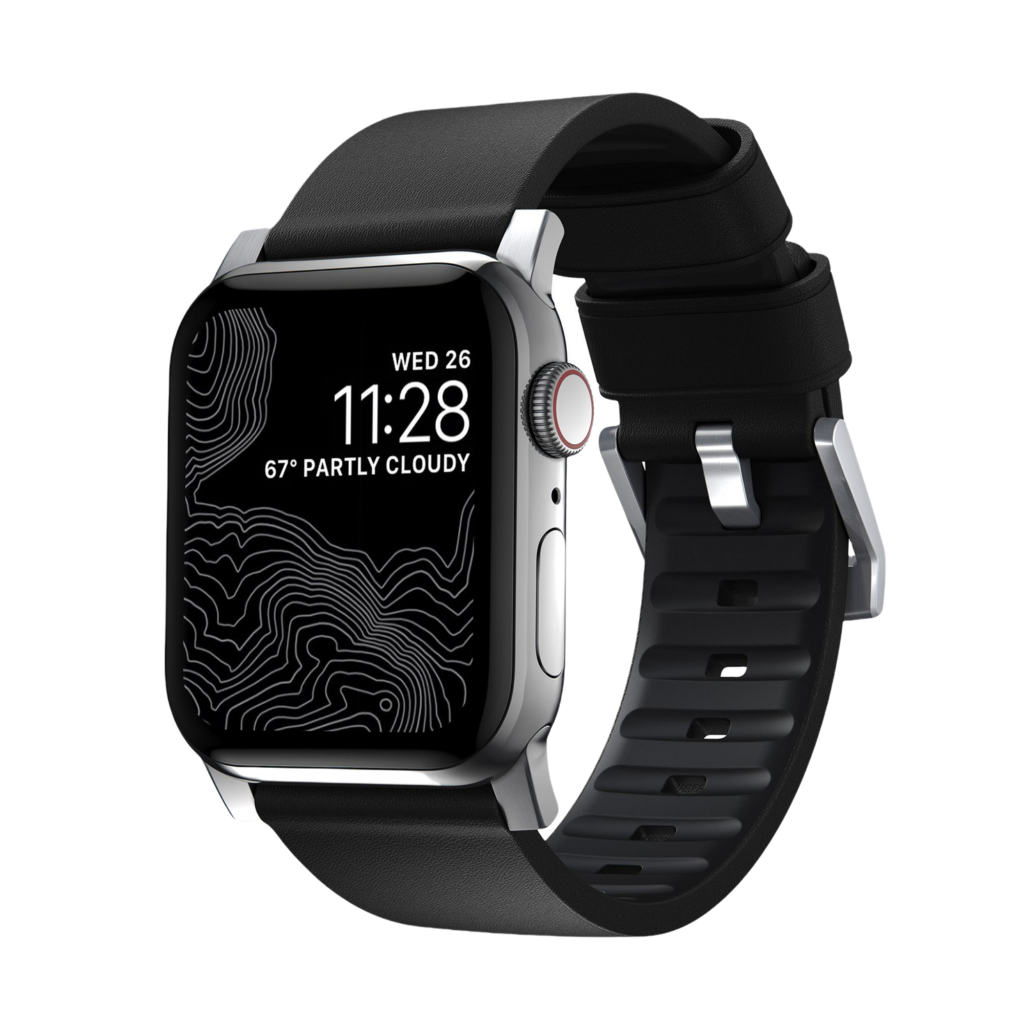 Nomad Active Band Pro - 46/49mm - Silver Hardware - Black